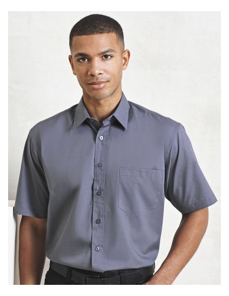 PRE-PR202-Mens Poplin Short Sleeve Shirt 2
